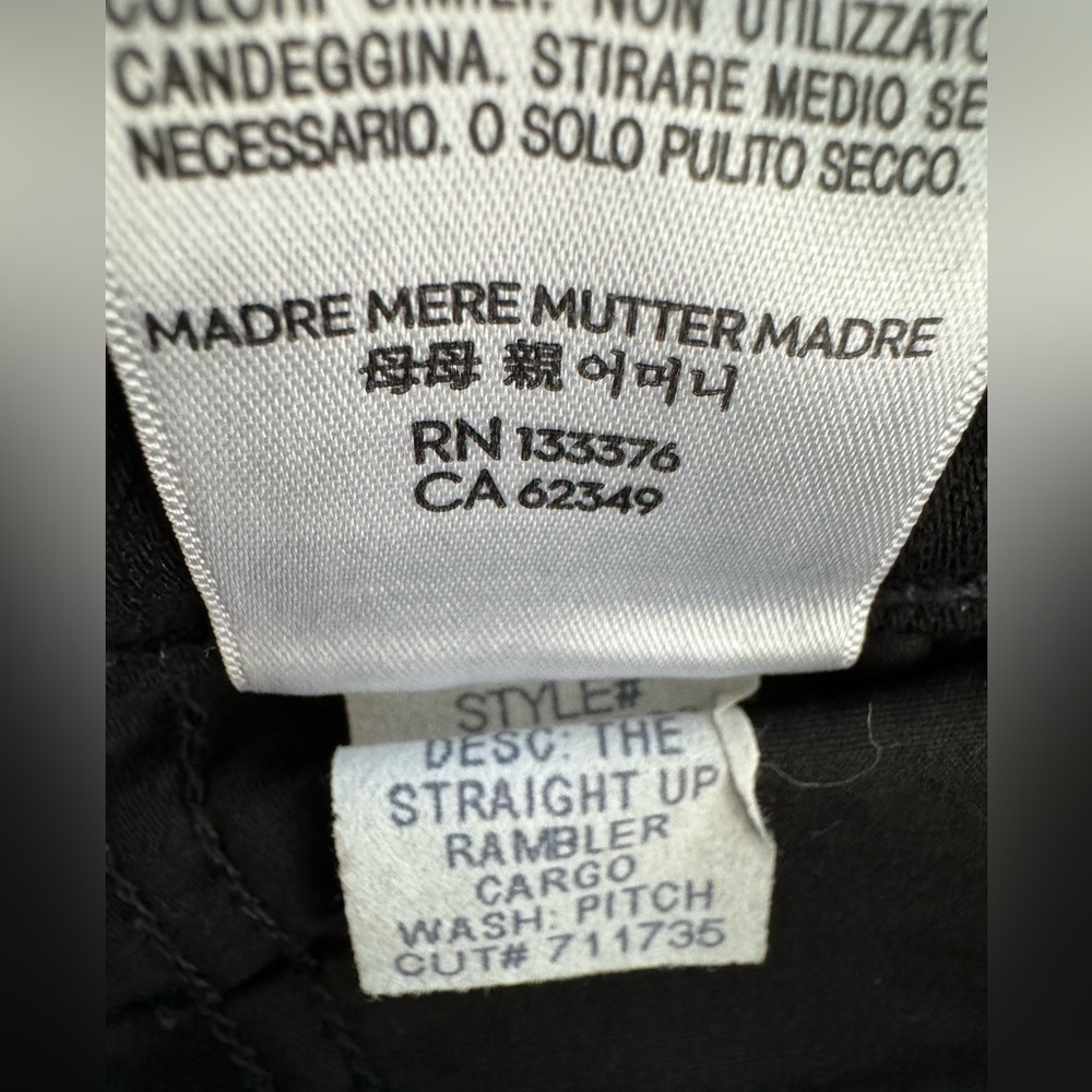 NWOT Mother The Straight Up Rambler Cargo 
Jeans Pants in Pitch size 28 - Picture 15 of 16